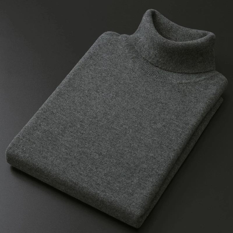 Elegante jersey de cuello alto de algodón
