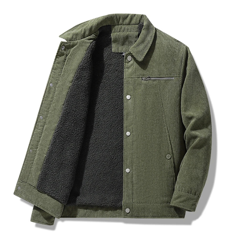 Elegante chaqueta de pana cálida