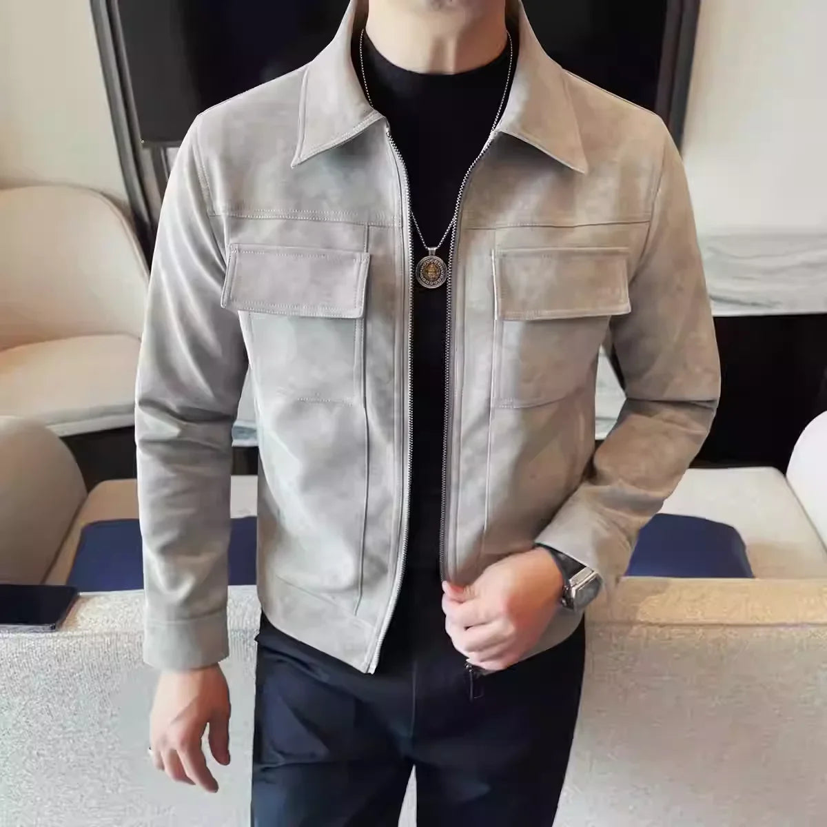 Chaqueta informal de ante