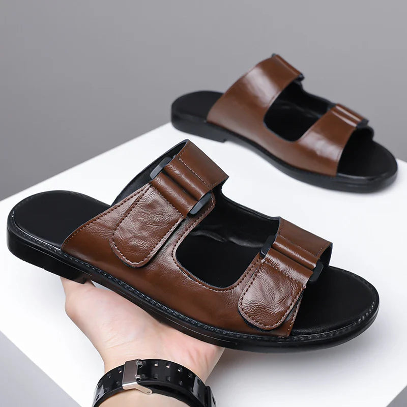 Sandalias de cuero transpirables