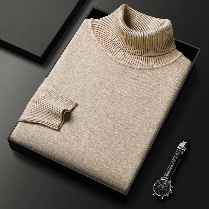 Elegante jersey de cuello alto para hombre