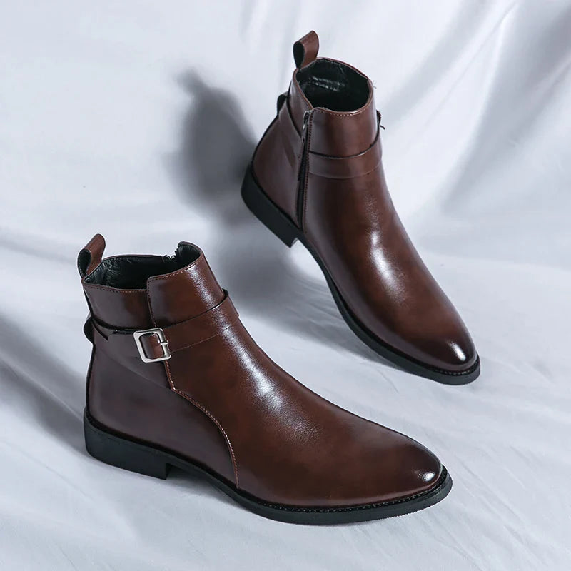 Elegantes botines de cuero