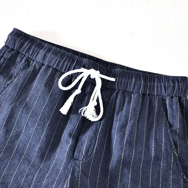 Elegantes pantalones cortos de lino