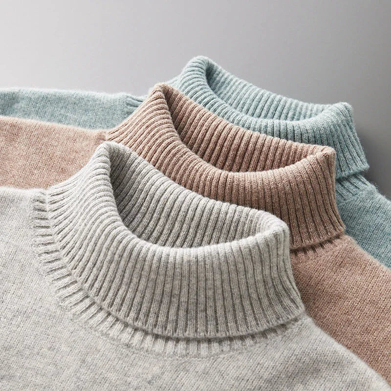 Jersey de cuello alto de lana merino de Viena