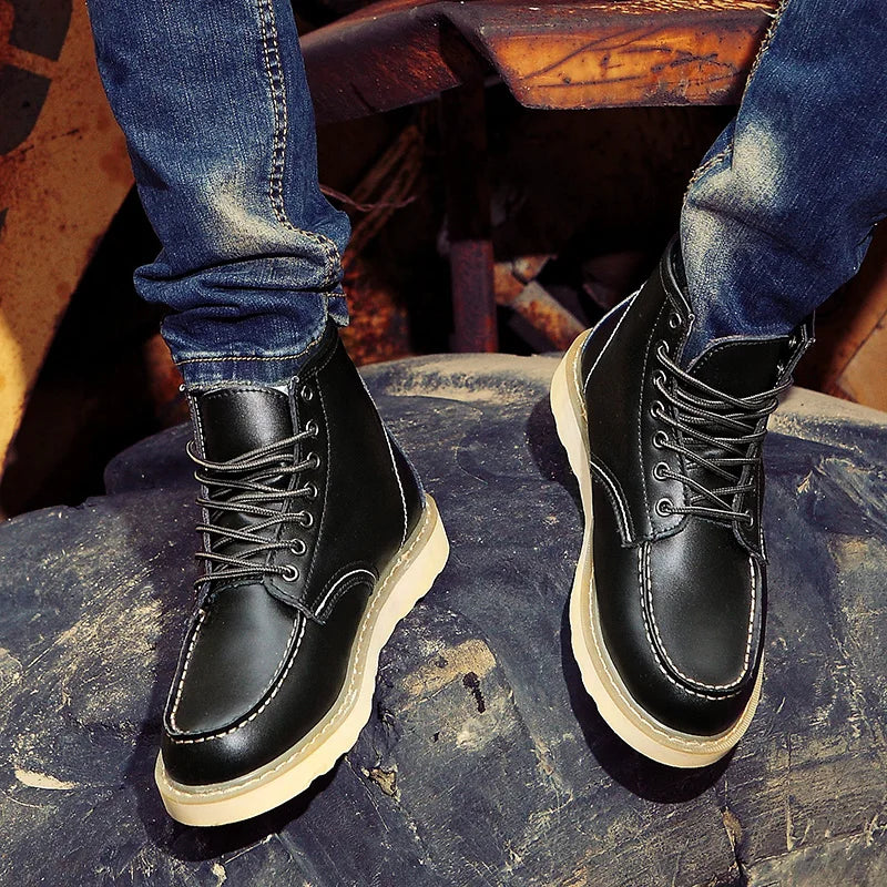 Botas retro de cuero