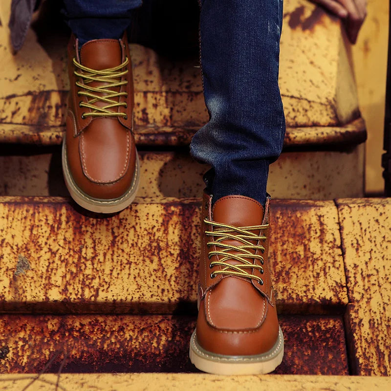 Botas retro de cuero