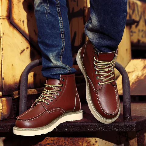 Botas retro de cuero