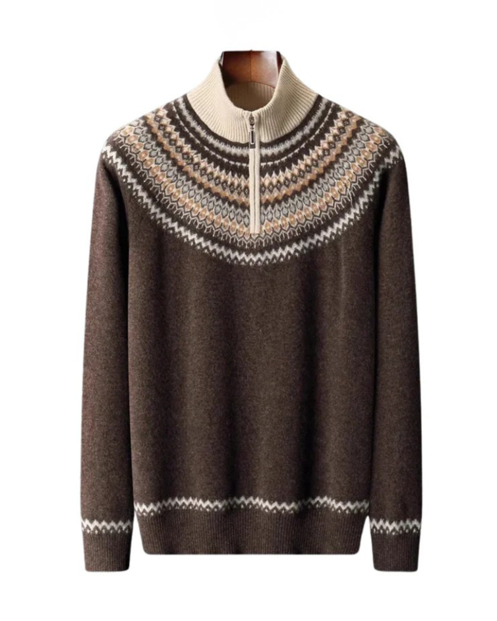 Elegante jersey de cachemira con cremallera