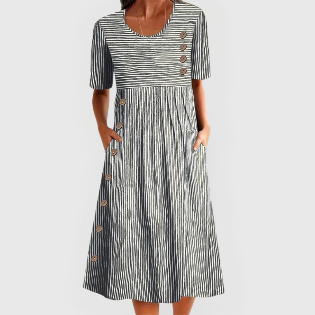 Vestido midi a rayas