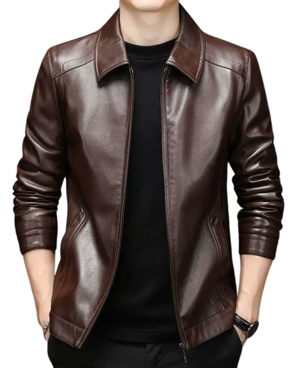 Chaqueta de cuero informal