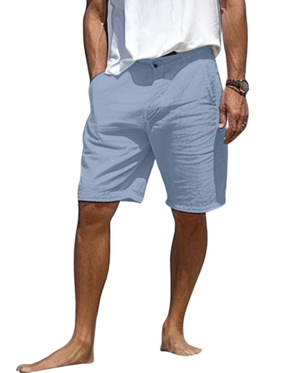 Elegantes pantalones cortos de lino