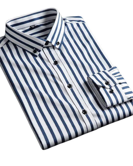 Givalli - Camisa casual a rayas para hombre