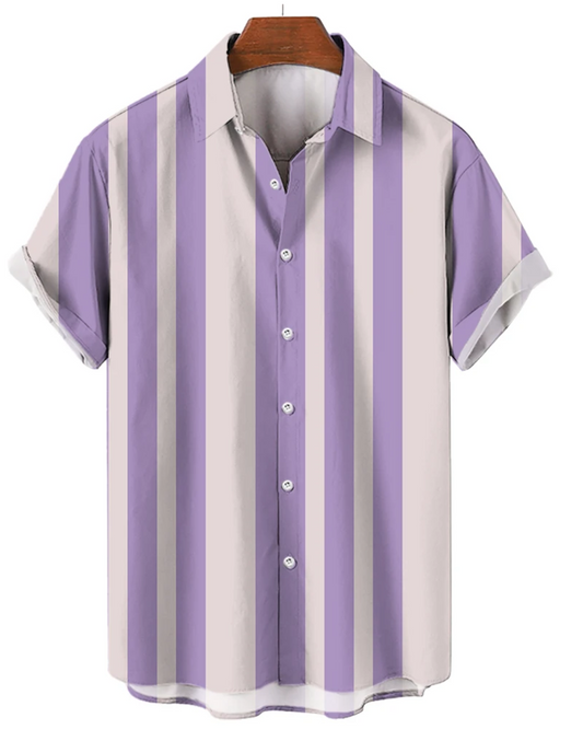 Camisa de verano de manga corta a rayas
