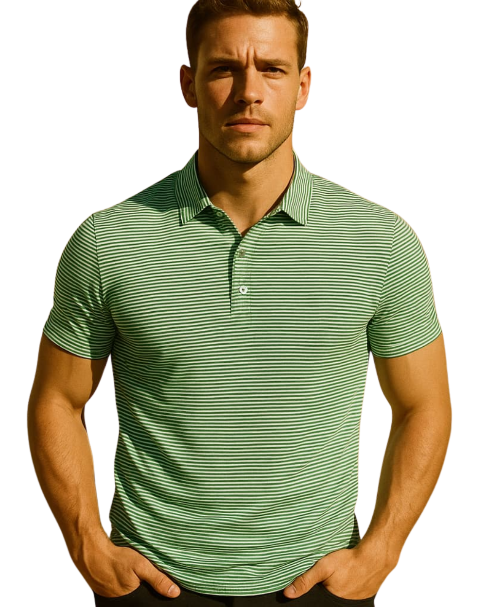 Camisa polo a rayas