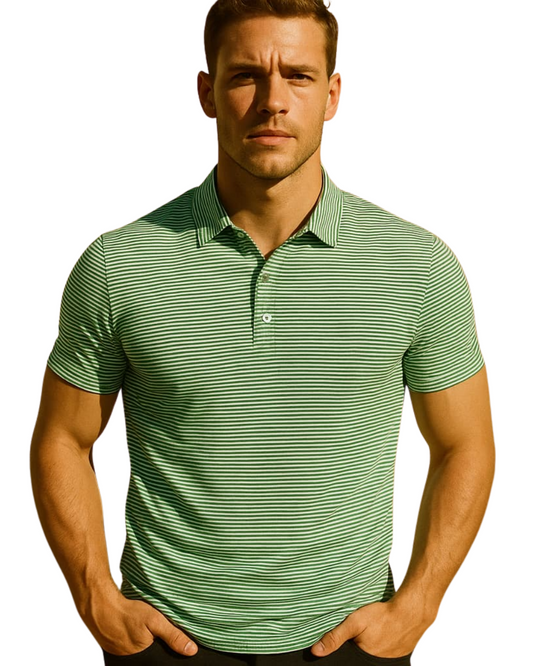 Camisa polo a rayas