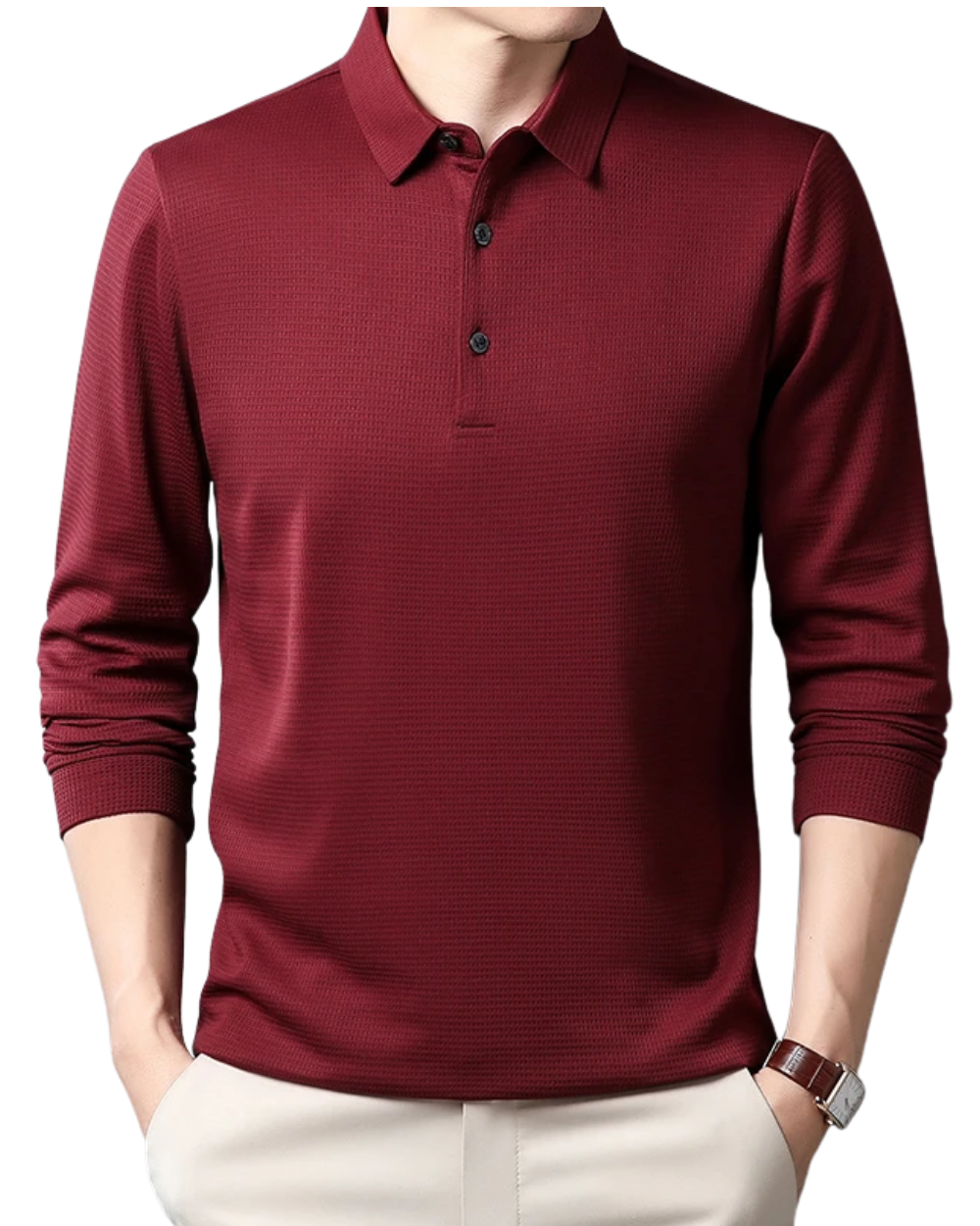 Elegante polo de manga larga