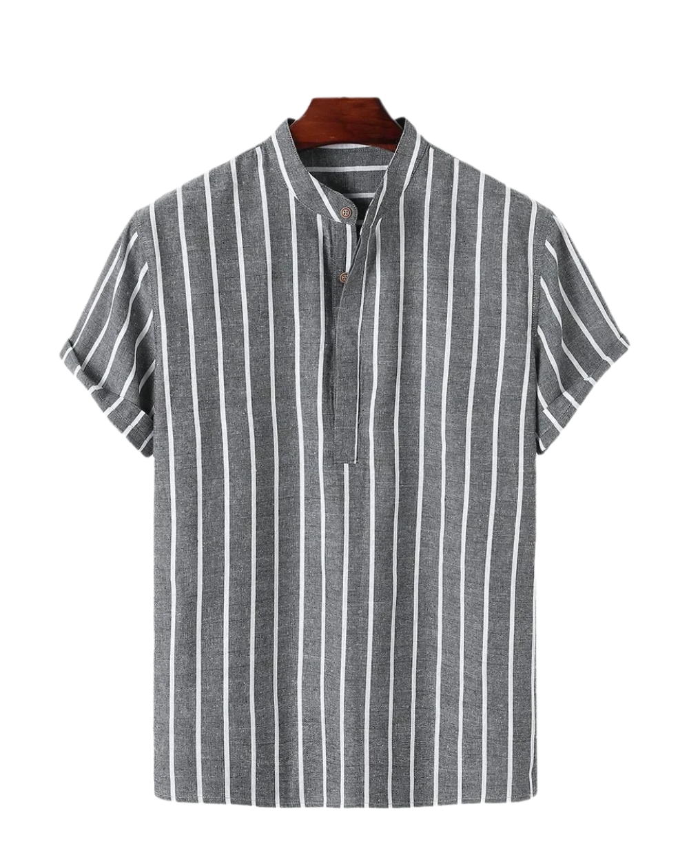 Elegante camisa de rayas de manga corta