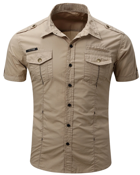 Camisa Cargo de algodón de manga corta