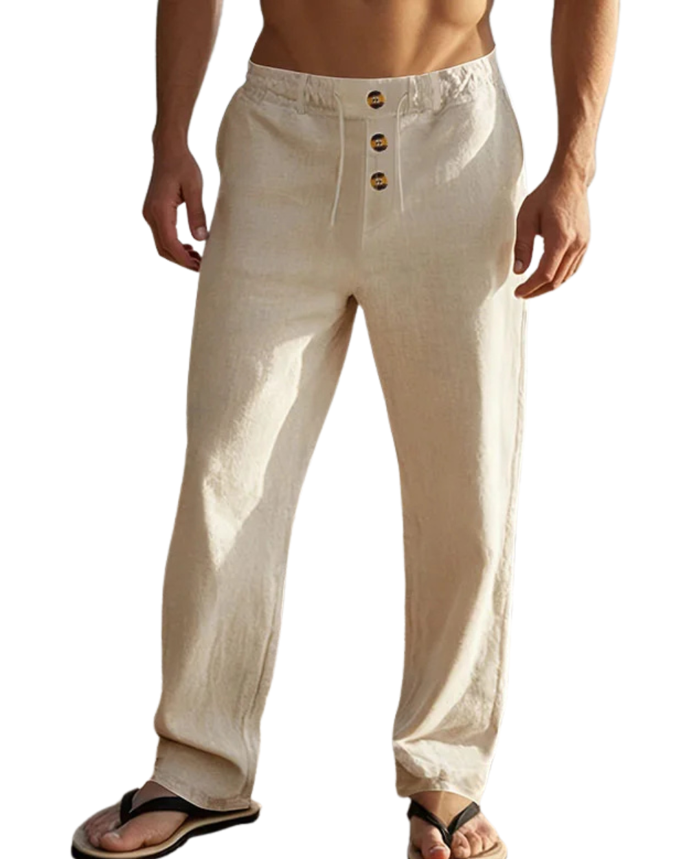 Pantalones de playa elegantes de lino