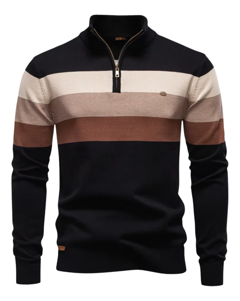 Elegante jersey de algodón con cremallera