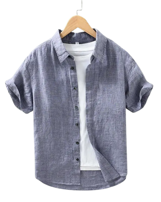 Camisa de lino de manga corta