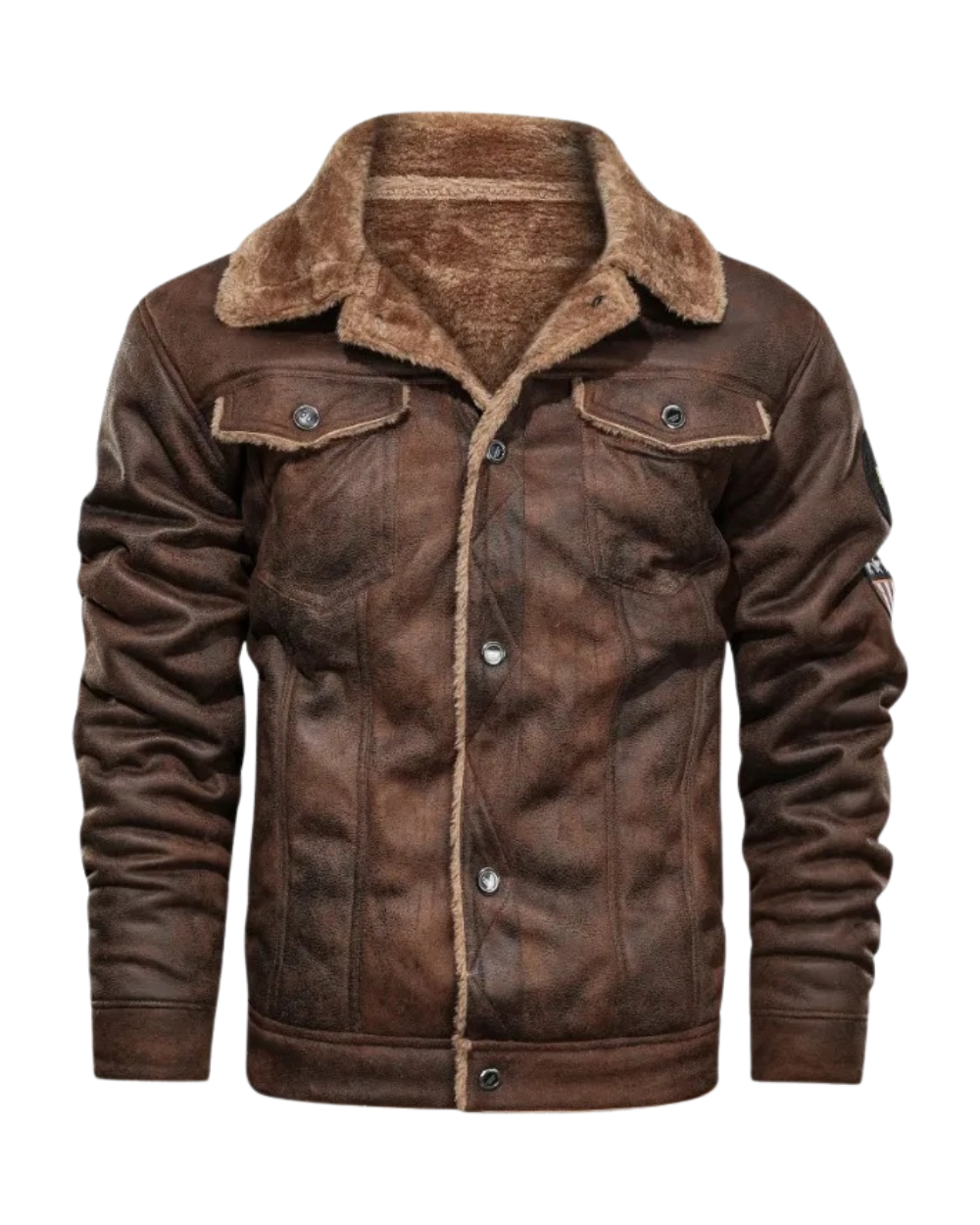 Elegante y cálida chaqueta de piel polar