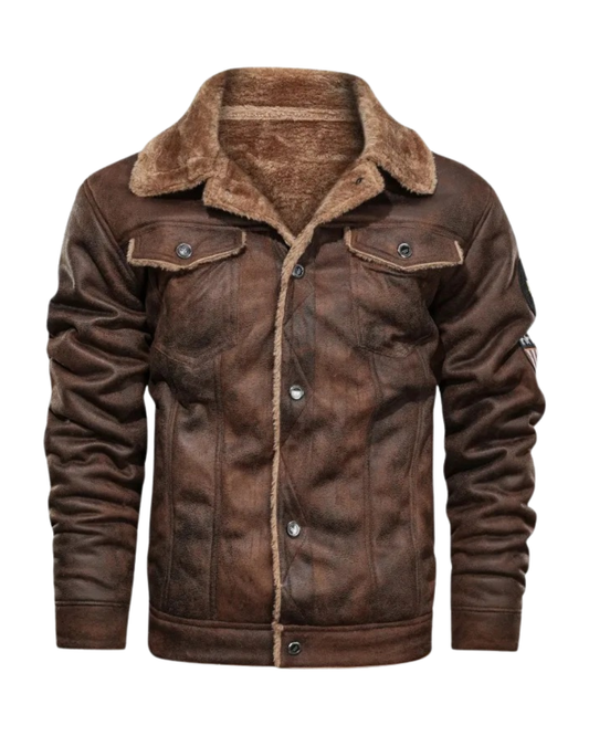 Elegante y cálida chaqueta de piel polar
