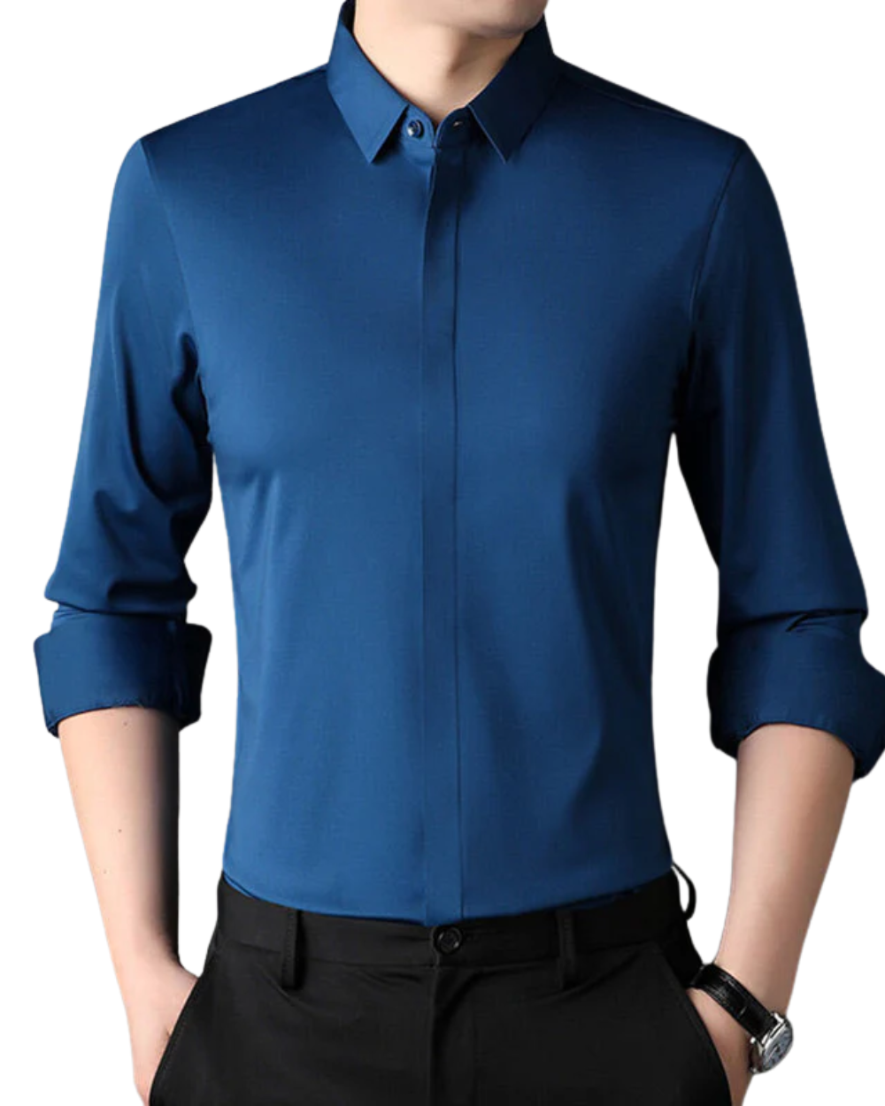 Camisa elástica sin arrugas