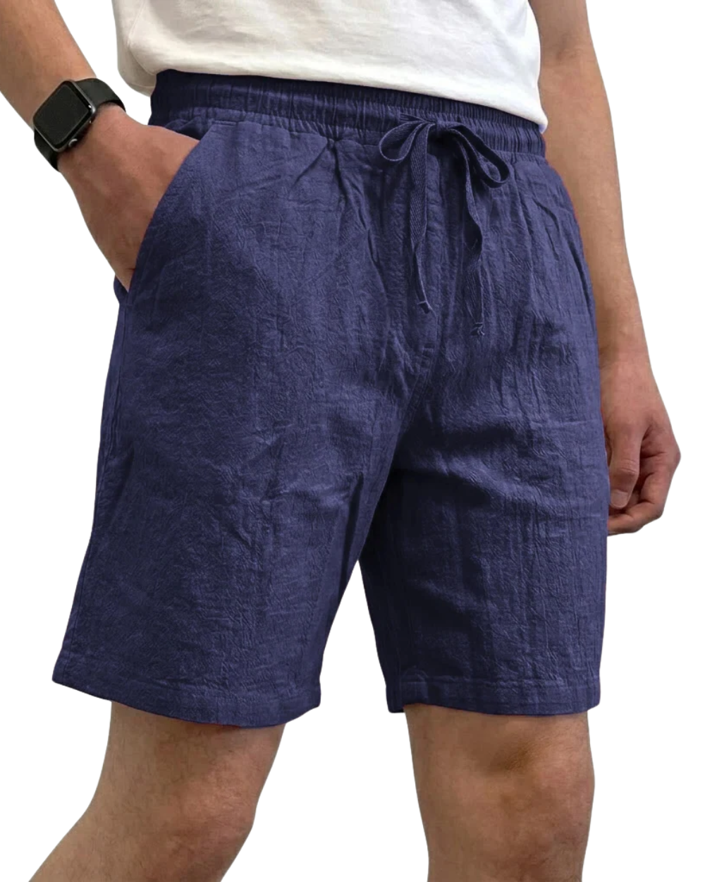 Elegantes pantalones cortos de lino