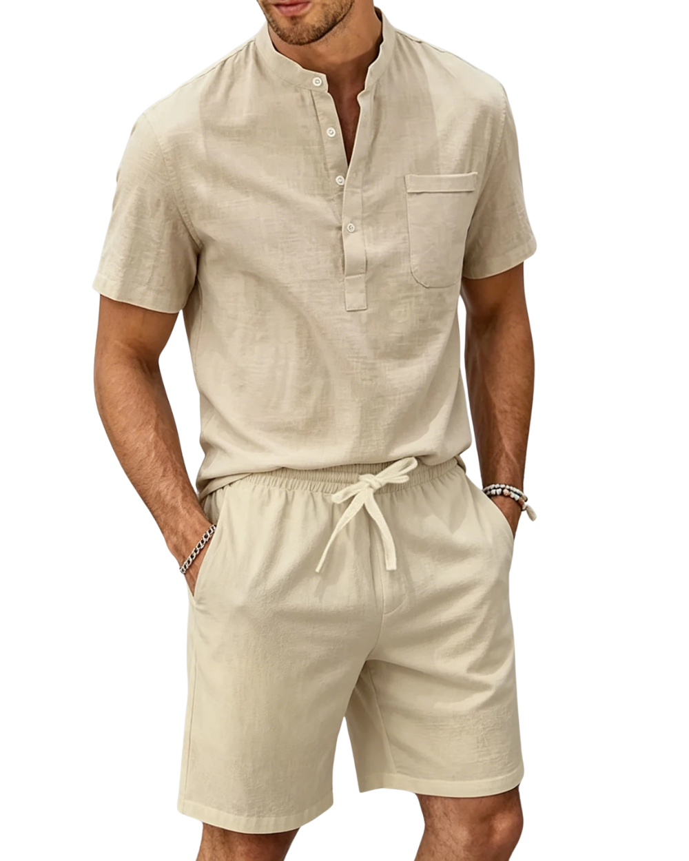 Elegante juego de ropa de cama de algodón y lino