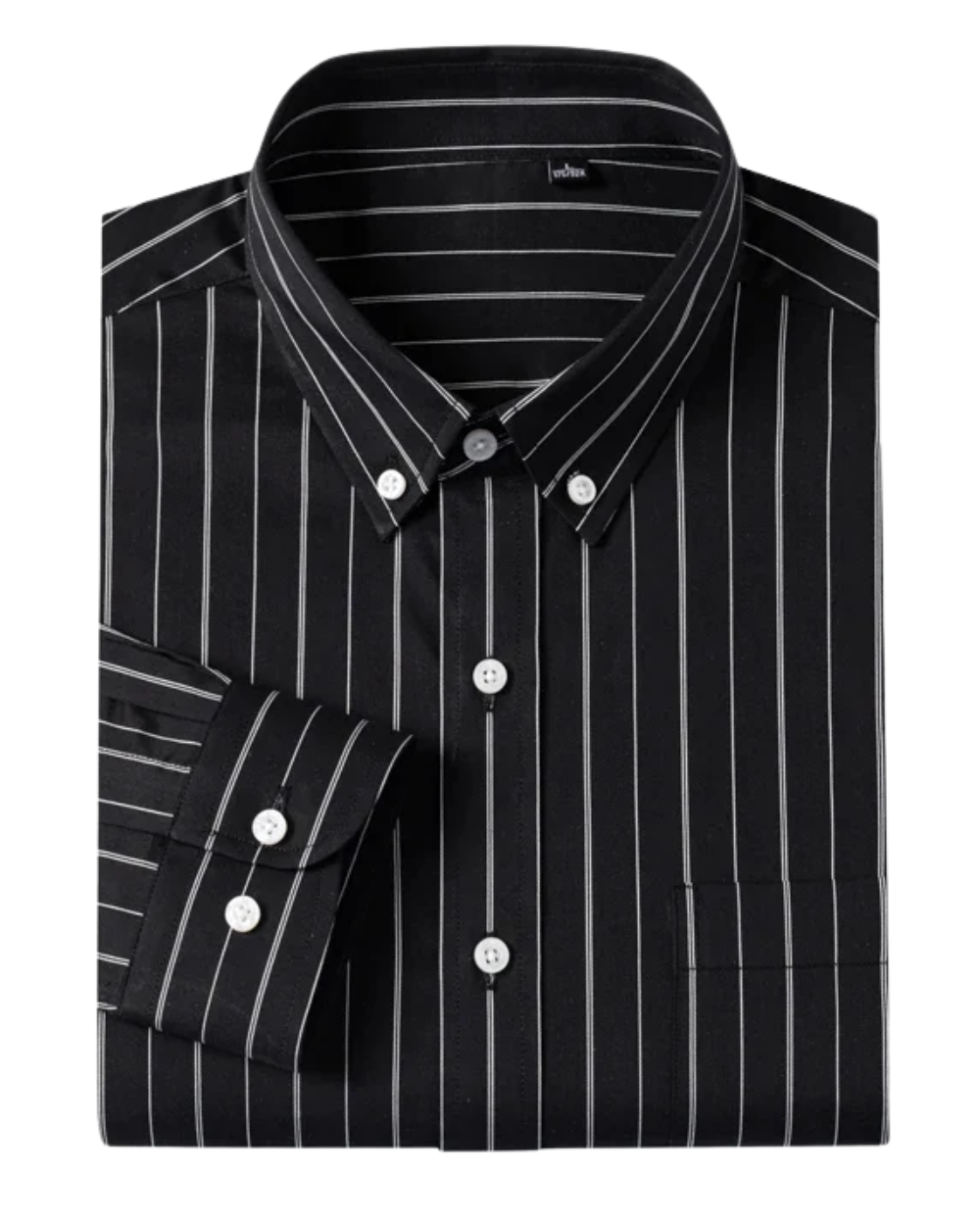 Elegante camisa de algodón a rayas