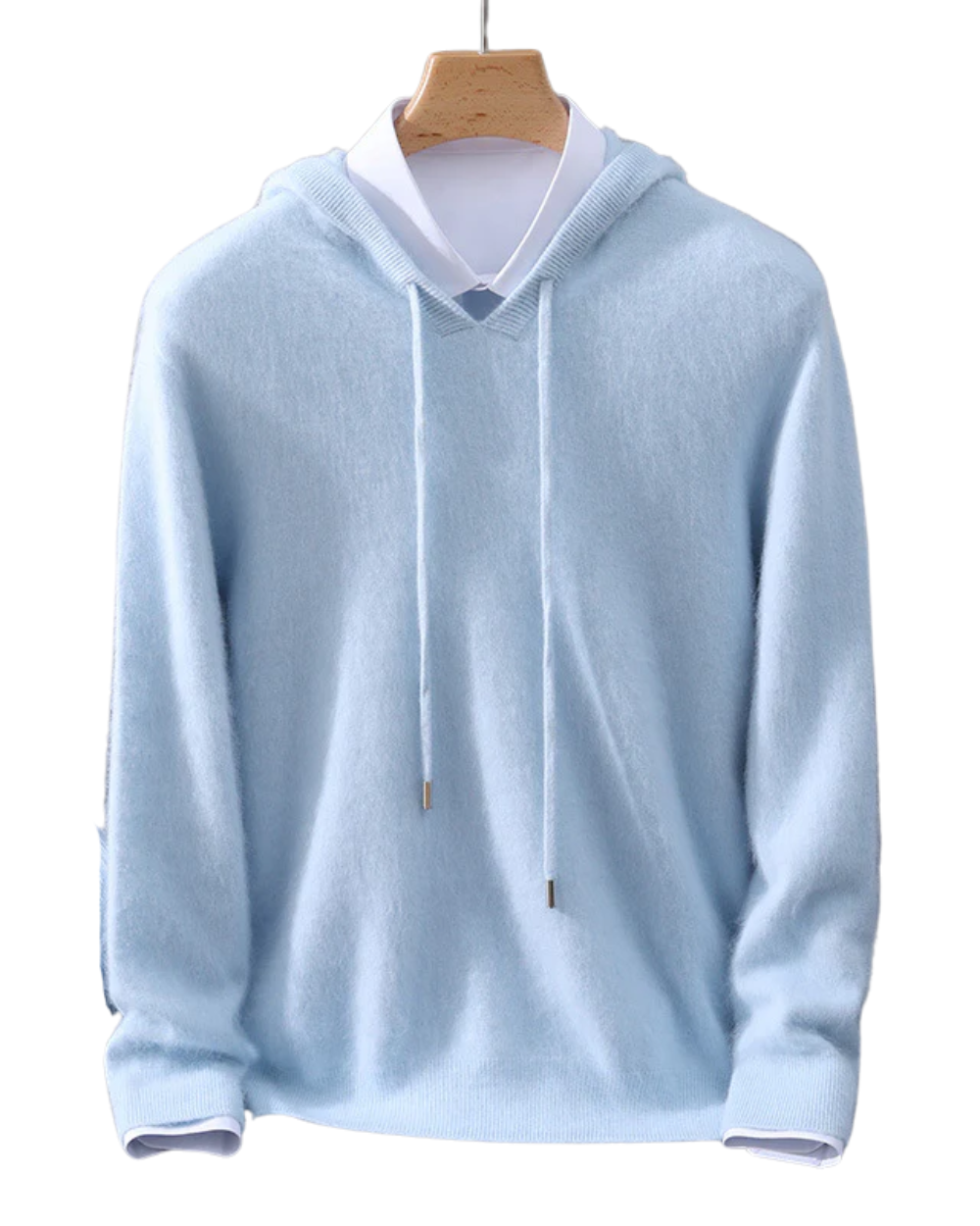 Elegante sudadera con capucha de cachemira