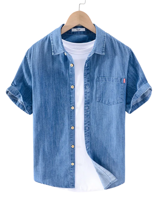 Camisa vaquera de manga corta