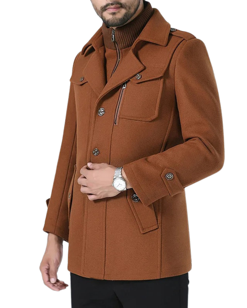 Elegante chaqueta de lana