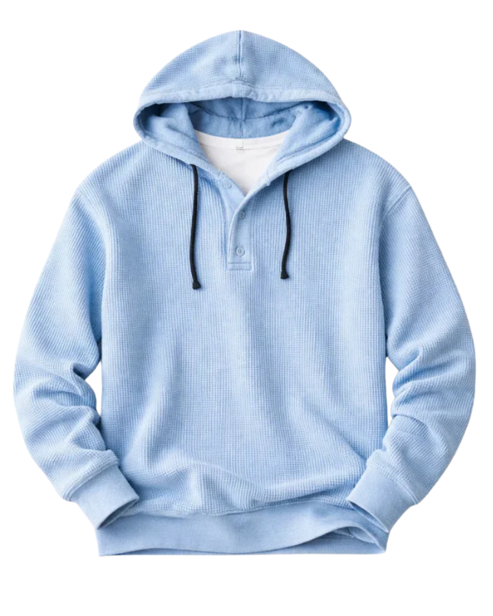Elegante sudadera con capucha tipo gofre