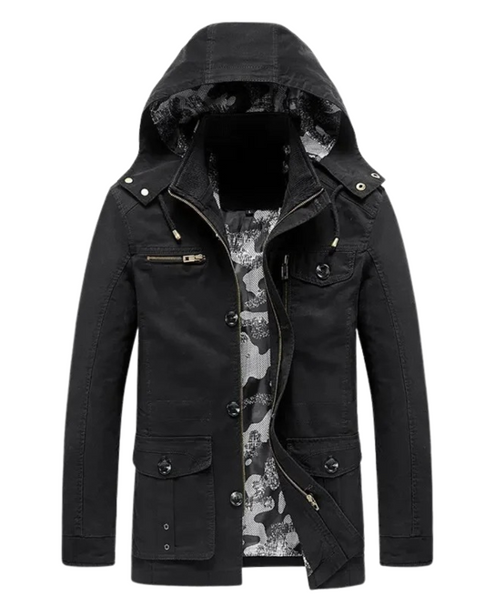 Elegante chaqueta multibolsillos