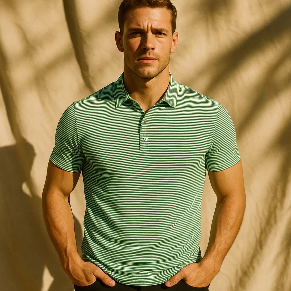 Camisa polo a rayas