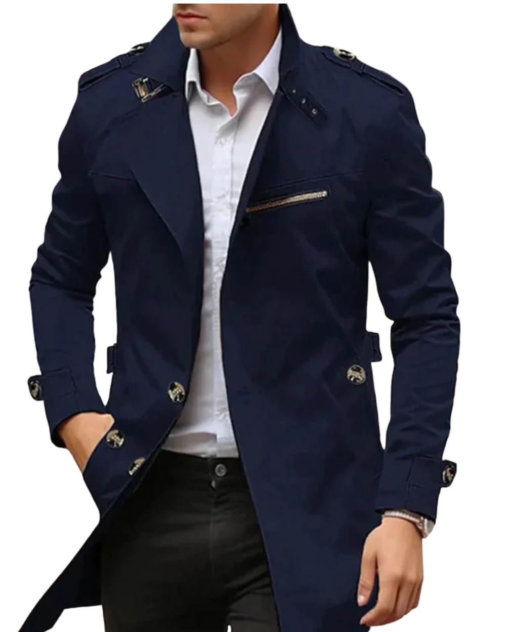 Elegante gabardina para hombre