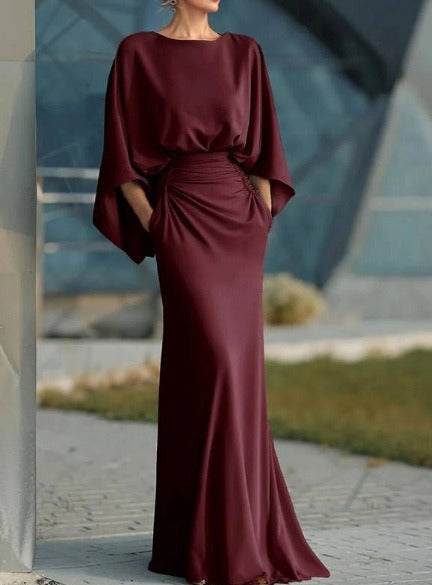 Vestido elegante de espalda abierta en V