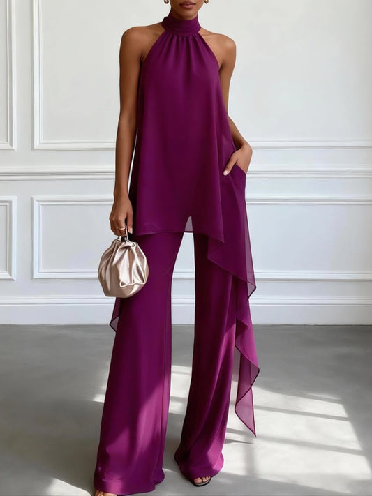 Conjunto halter fluido elegante