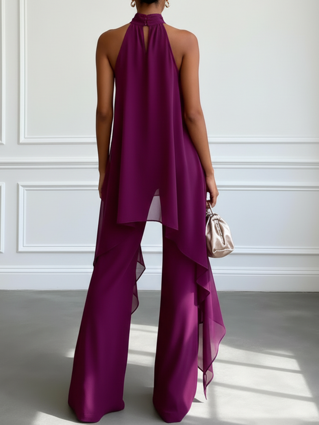 Conjunto halter fluido elegante