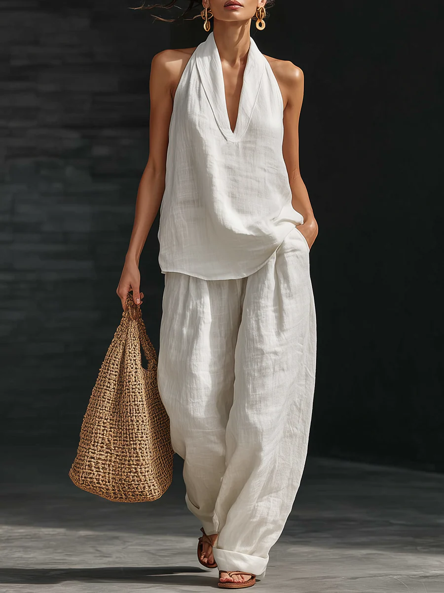 Zoe™ | Conjunto Sin Mangas con Pantalón Ancho