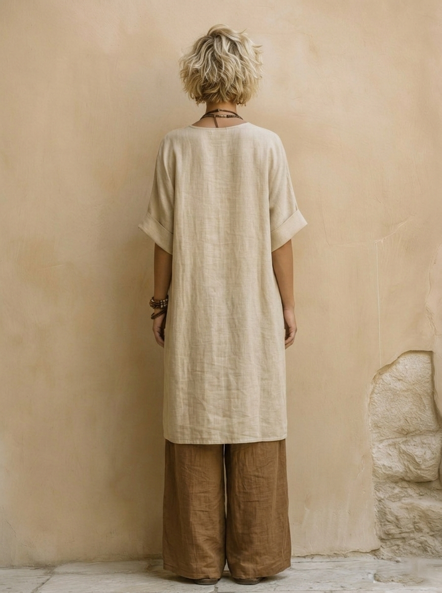 Conjunto bohemio de tres piezas con estampado tribal