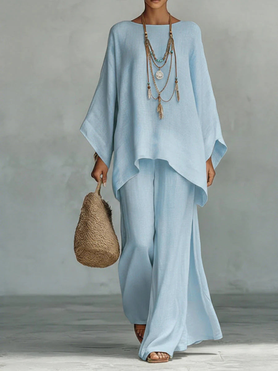Conjunto de lino elegante y fluido