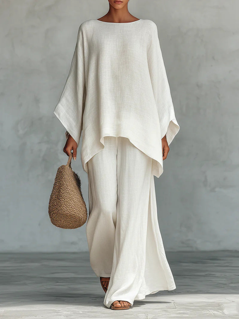 Conjunto de lino elegante y fluido