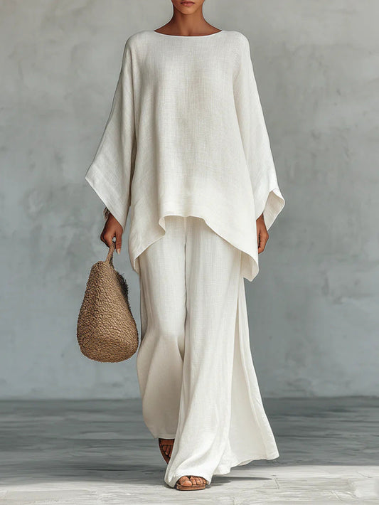 Conjunto de lino elegante y fluido