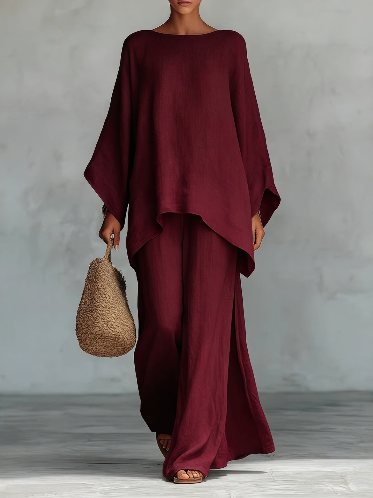 Conjunto de lino elegante y fluido