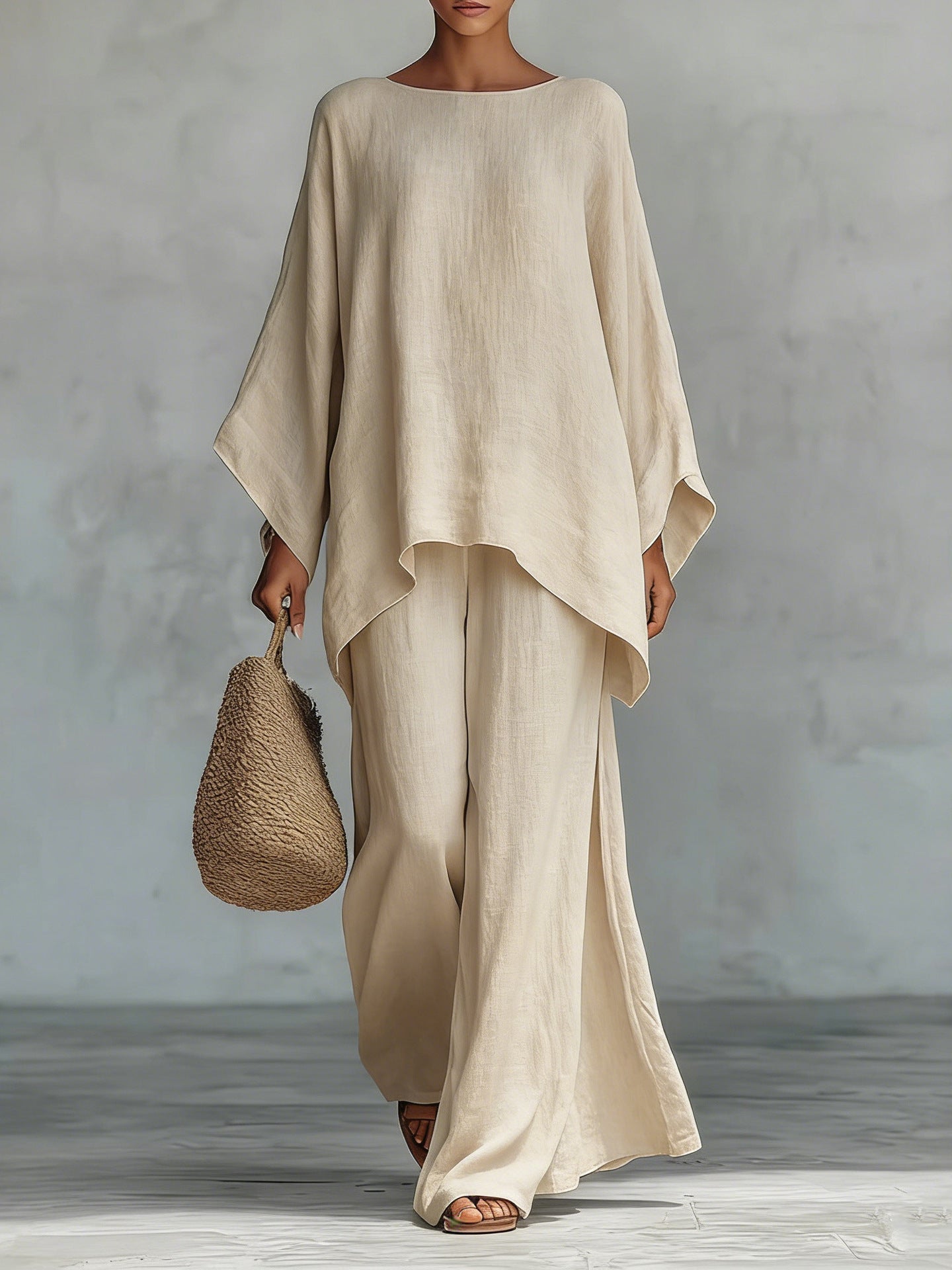 Conjunto de lino elegante y fluido