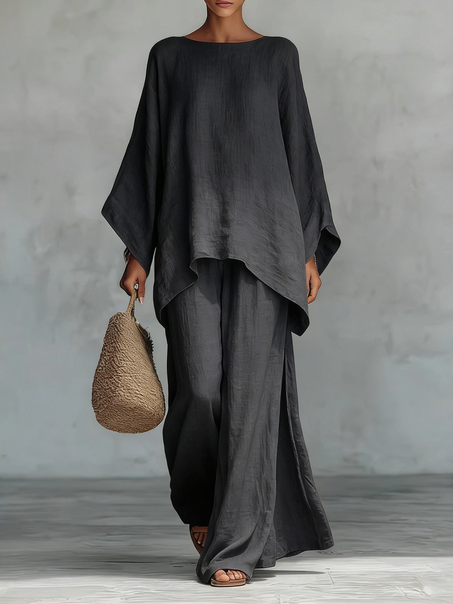 Conjunto de lino elegante y fluido