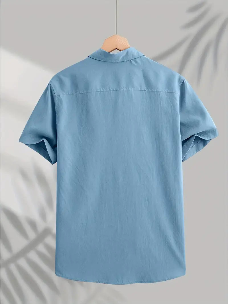 Camisa casual de algodón de manga corta
